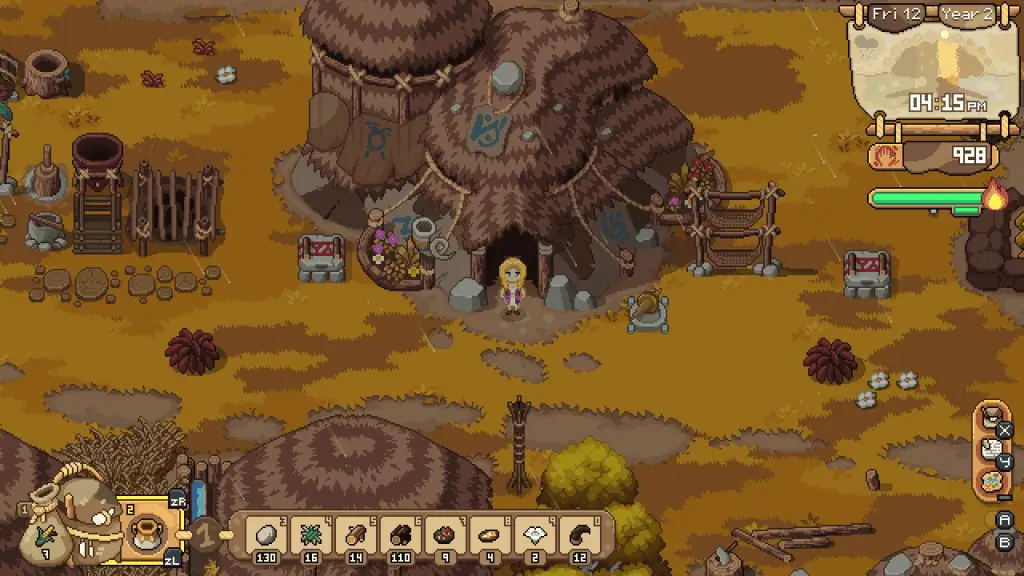 Cozy Game Reviews pixel art park with trees and pathways.