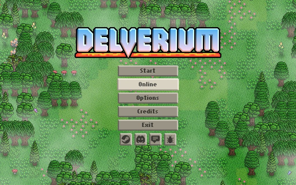 Delverium Steam game screenshot of start menu